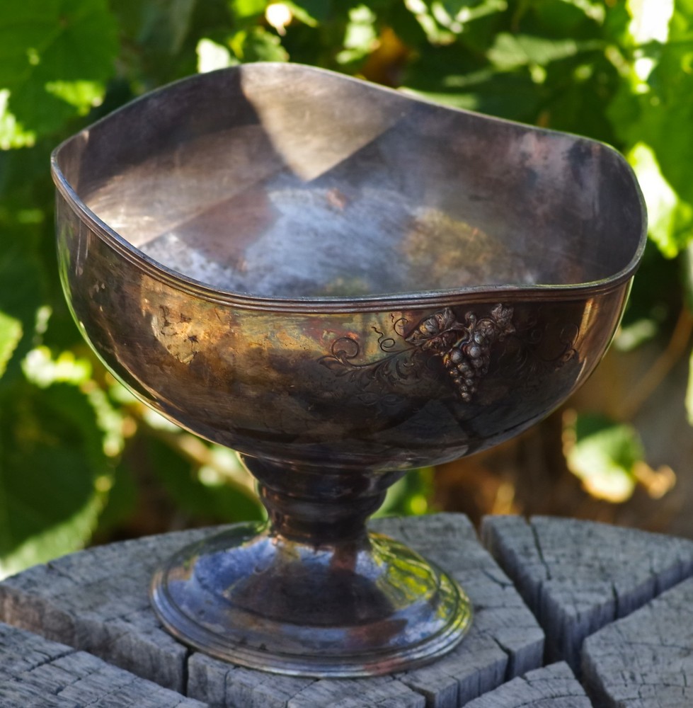 ANTIQUE Large Footed Bowl Benedict Quadruple Silver Plate Art Nouveau 1890's USA