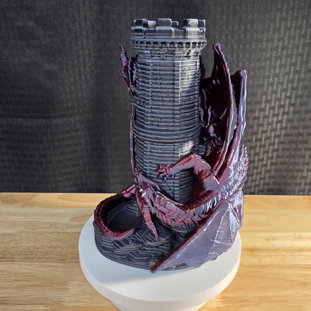 Twin Dragons Dice Tower, DND, 3D Printed Items