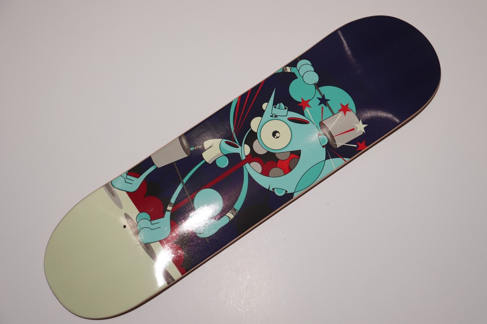 Dalek Space Monkey SIGNED Skateboard Deck Art - Navy Blue