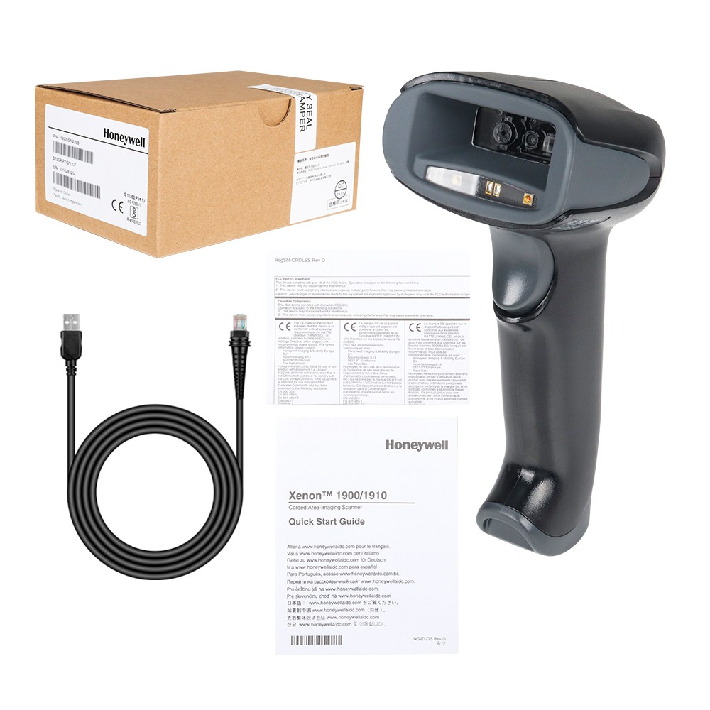 2Pcs Honeywell 1900GSR-2USB 2D Area-Imaging Handheld Barcode Scanner & USB Cable
