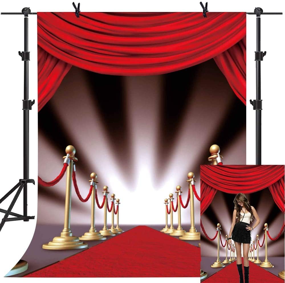 5x7Ft Red Carpet Curtain Backdrop, Background, Photo, Video, Studio, Polyester