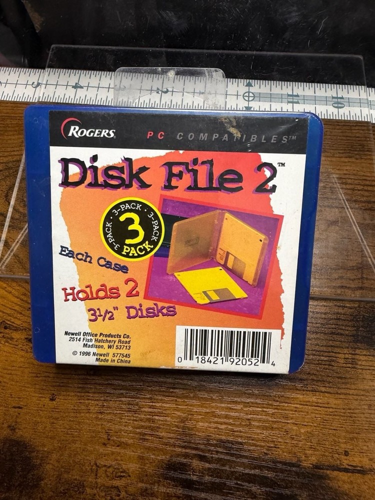 Vintage Rogers Disk File 2 3-Pack 3.5" Floppy Disk Storage Cases Sealed