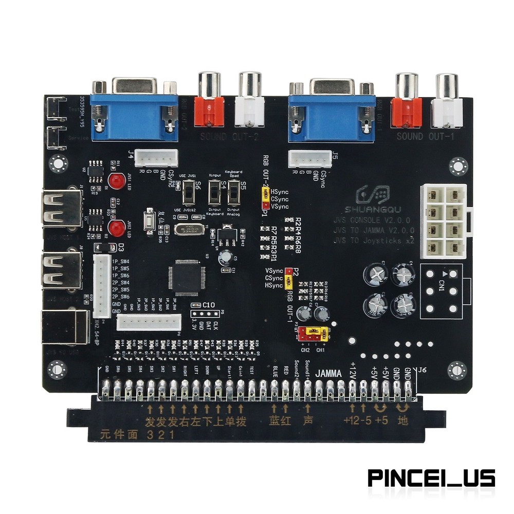 JVS to JAMMA & JVS to USB Converter Board For Gamepad Controller USB Keyboard