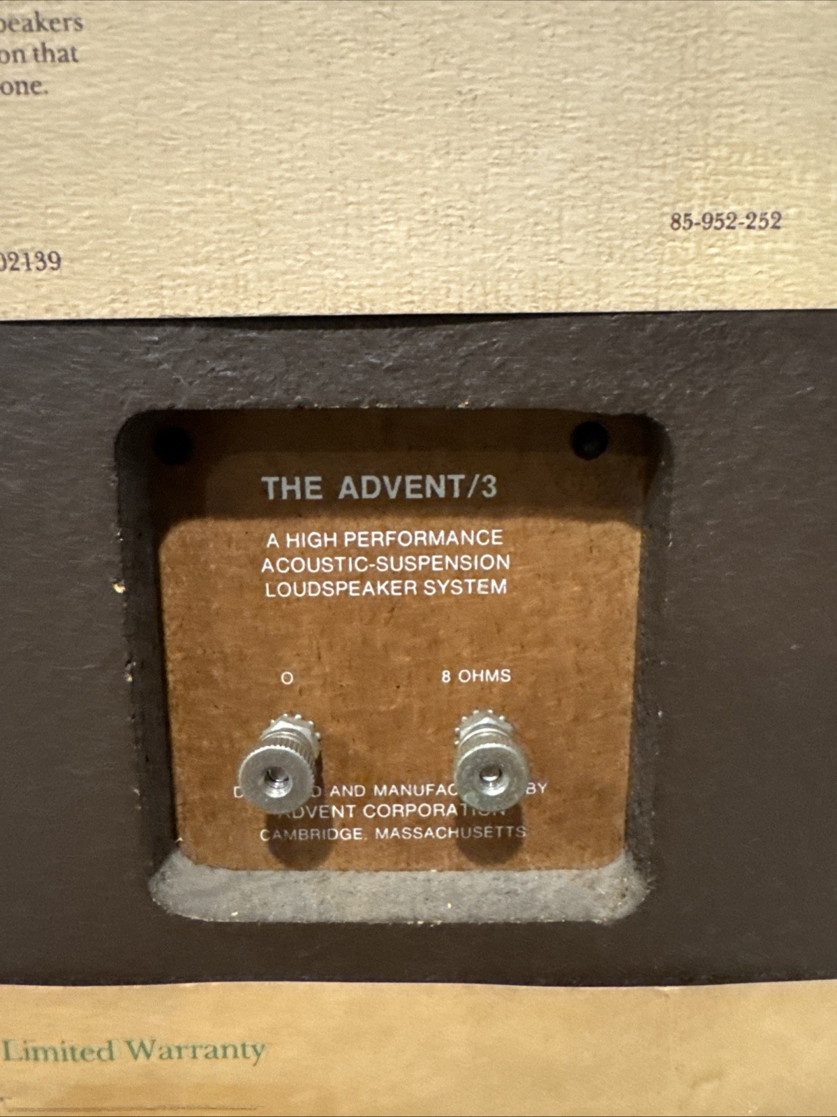 Advent /3 Bookshelf Speakers Original Grill Cloth & OG Badges - Tested