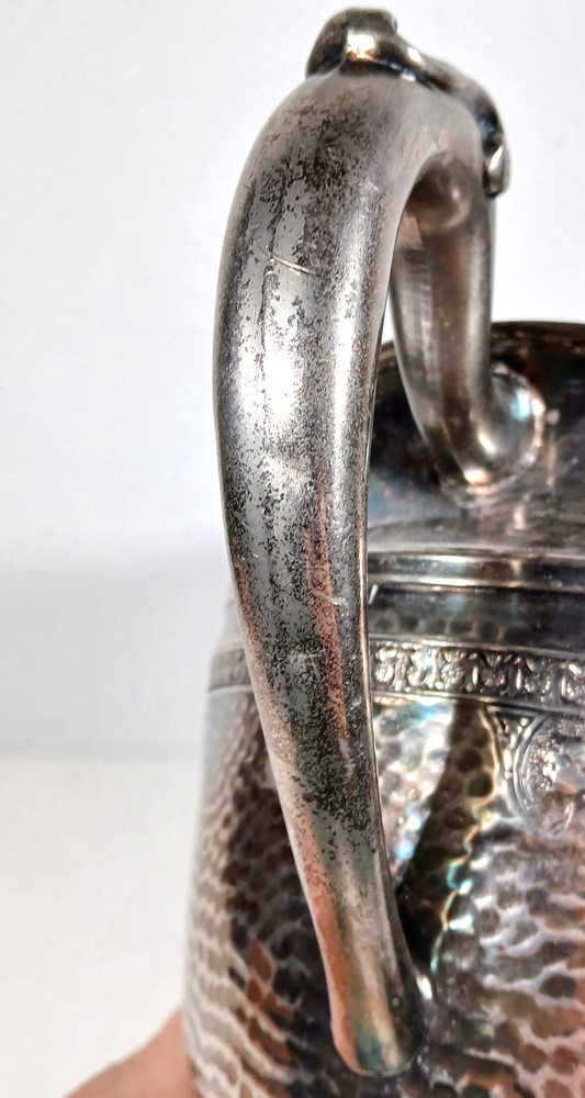 Hammered Silver Plate Water Pitcher Lehman Bros. Silverware Co. Vintage 1920-30