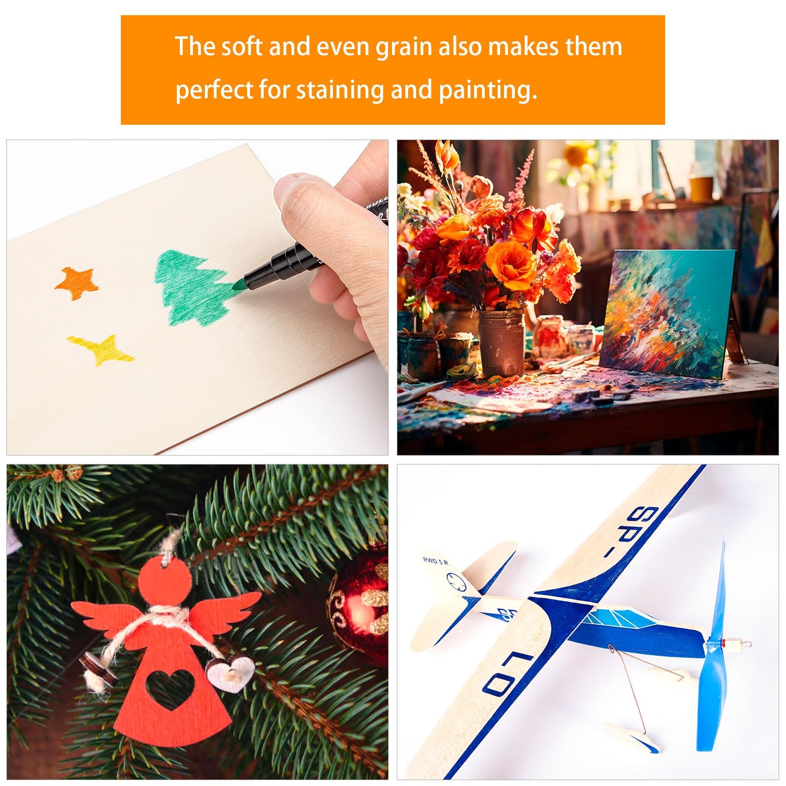 28 PCS Basswood Sheets - 4 x 6 x 1/16 Inch Thin Unfinished Craft wooden brown