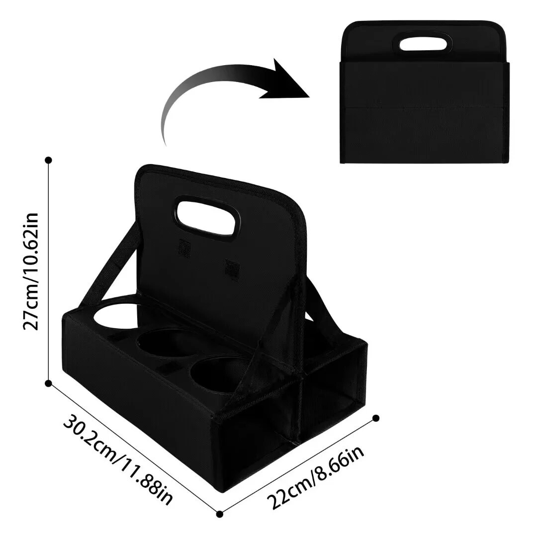 Cup Caddy Portable Drink Carrier or Cans Reusable, 6-Cup Holder with Handle