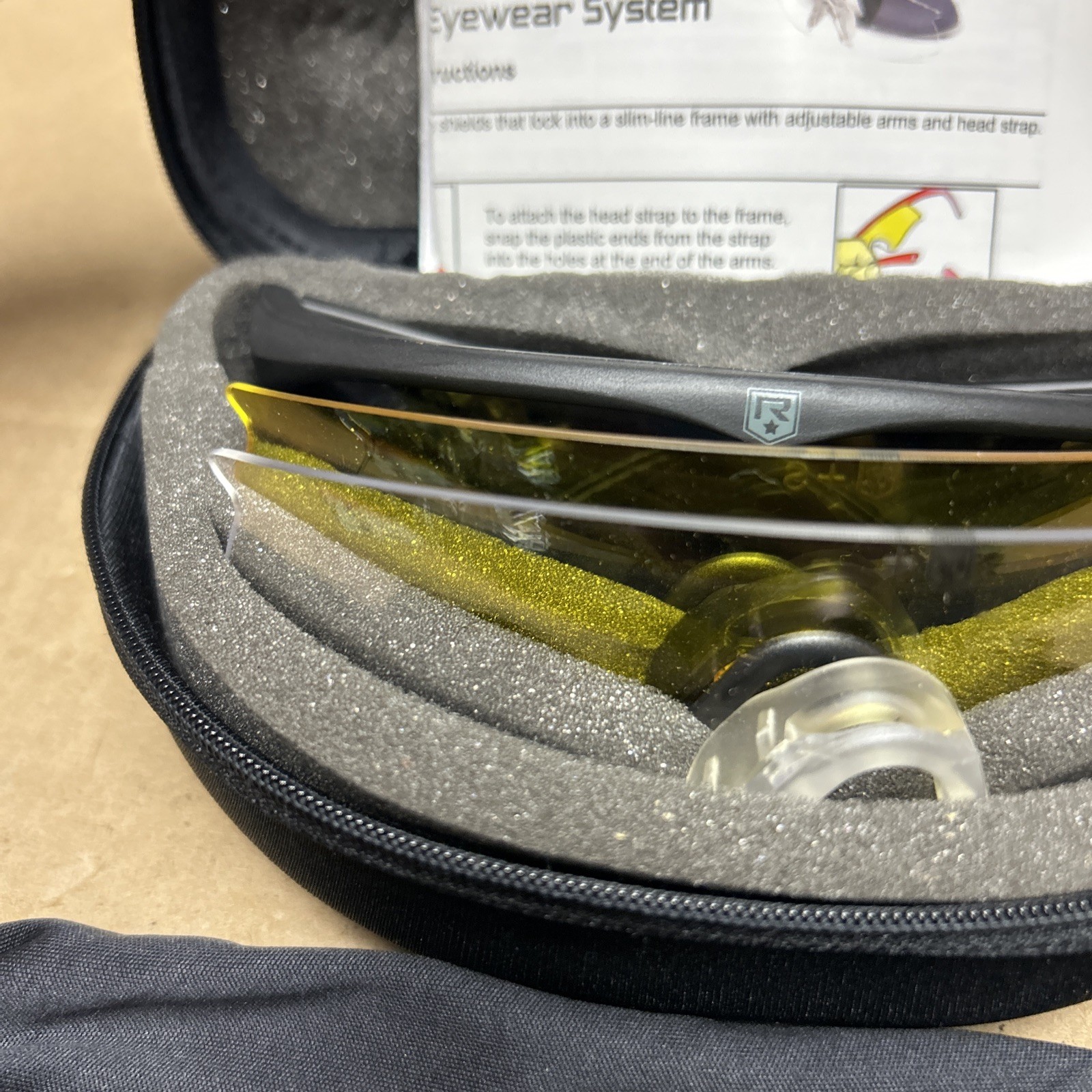 Revision Military Black Safety Glasses With Case And Lens ANSI Z 87 Impact