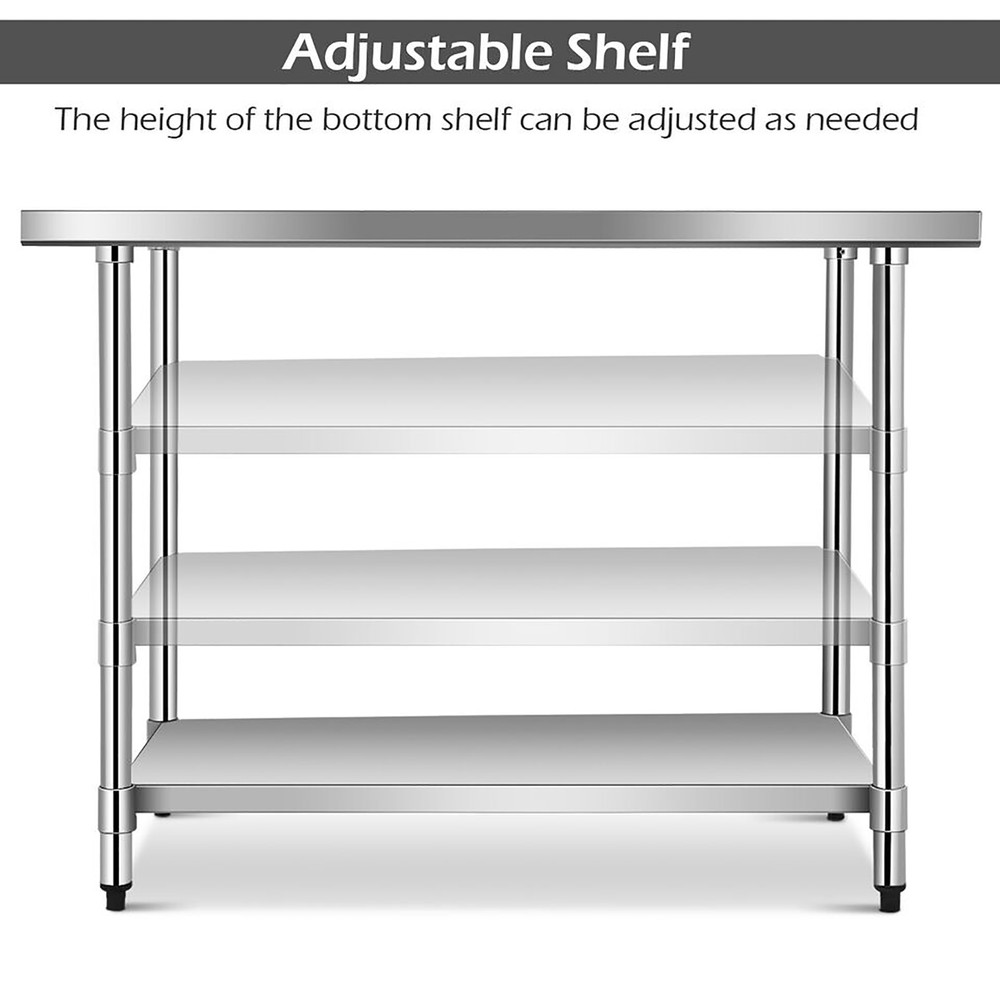 24 x 60 Inches Stainless Steel Work Table Kitchen Prep & Work Table Silver
