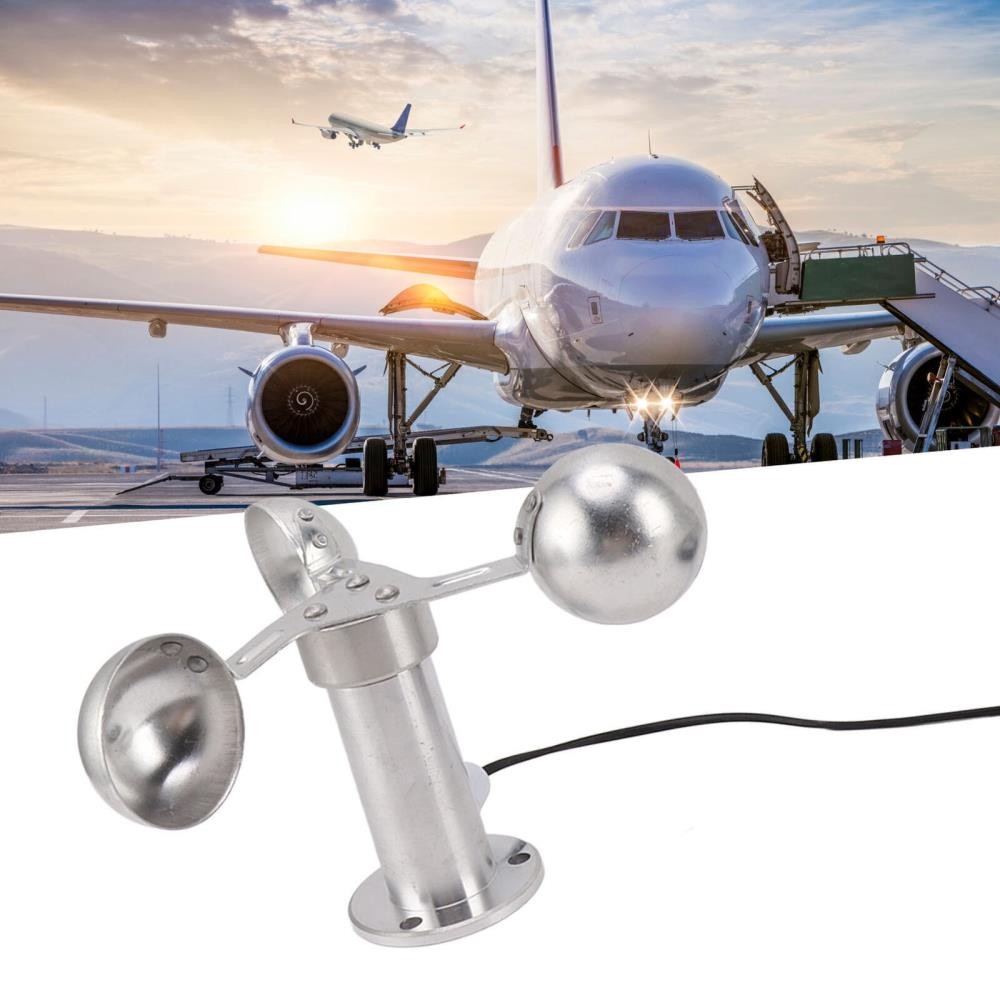 Industrial Wind Speed Sensor Anemometer 3 Cup Design 8M Cable for Tower Cranes