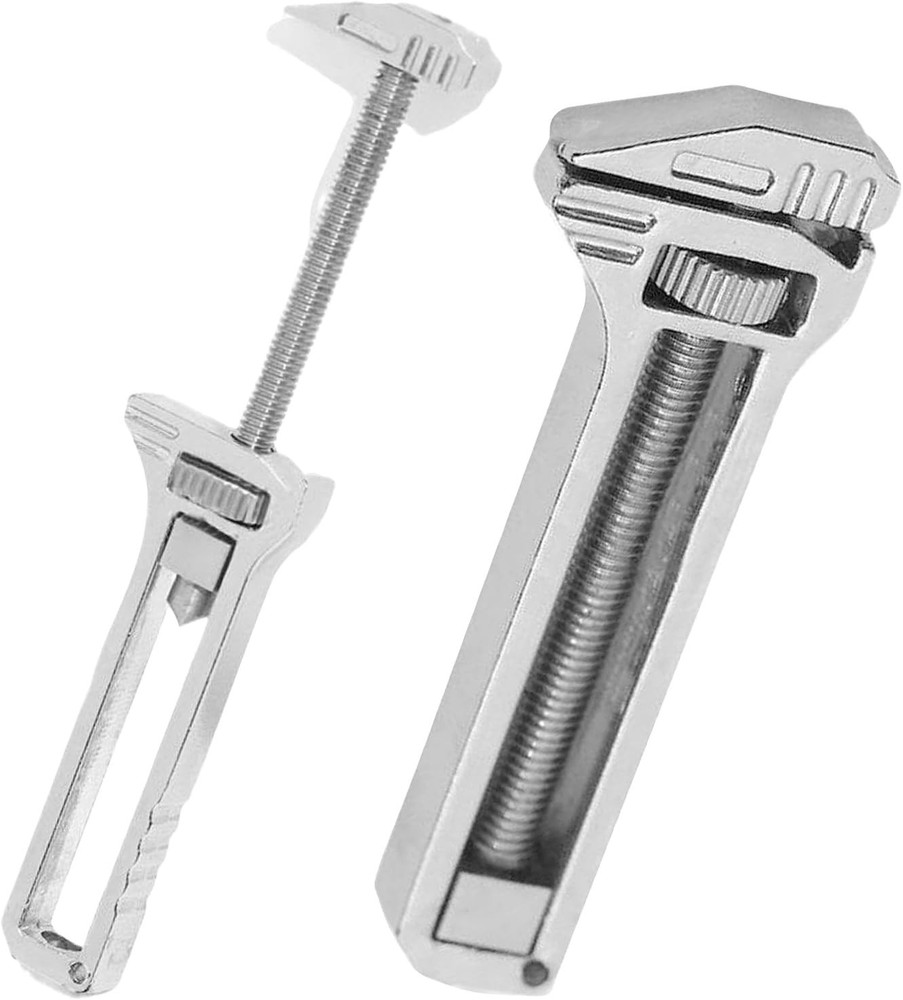 Durable Compact Titanium Multi-tool: Keychain Mini Wrench & Bottle Opener - 2pcs