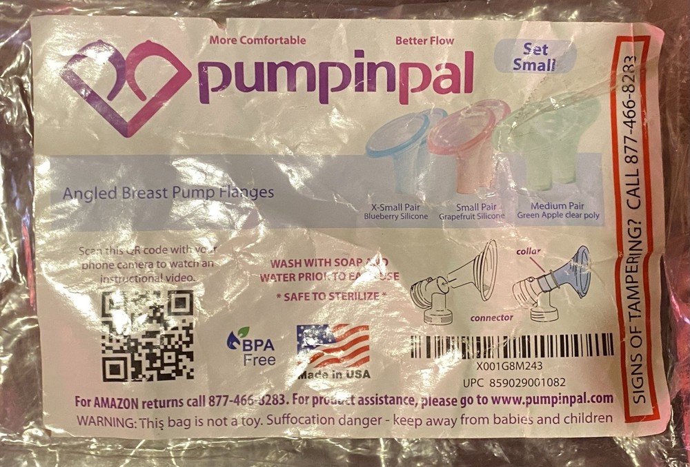 Pumpinpals Angled Breast Pump Flanges Small Set 8 Pcs