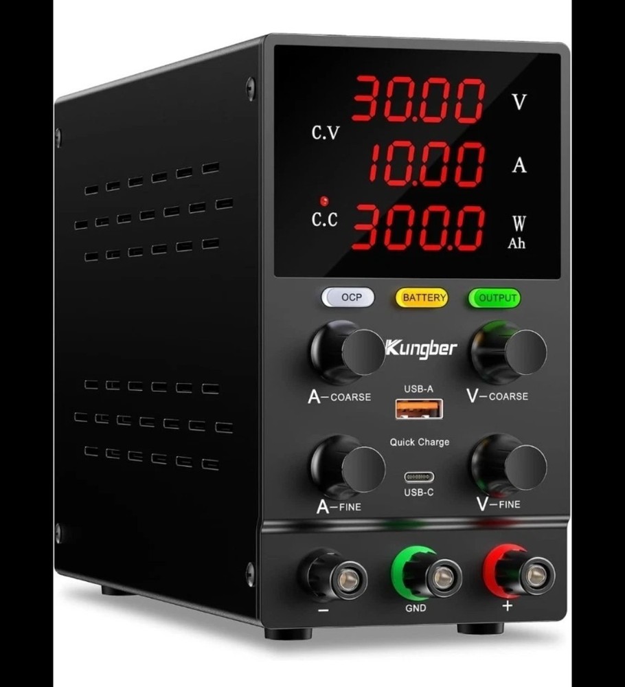 DC Power Supply Variable, 30V 10A Adjustable Switching Regulated DC Bench Power