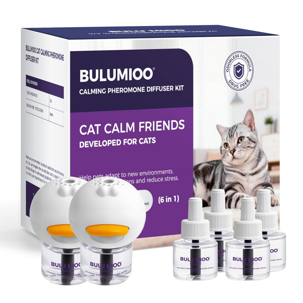 BULUMIOO Cat Calming Pheromone Diffuser Set 120Day Supply – 2 Diffusers + 4 x...