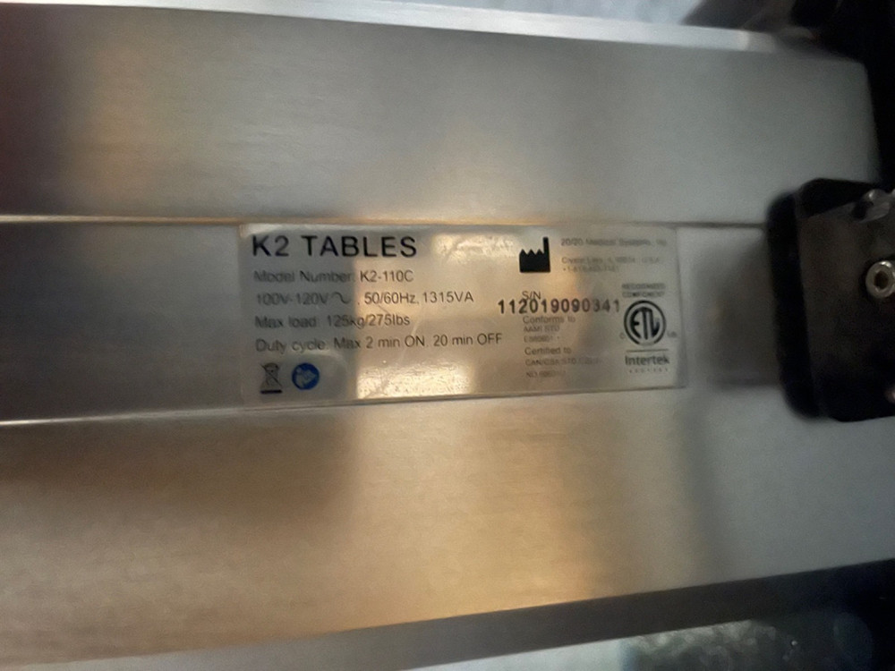 K2 Ophthalmic Power Table