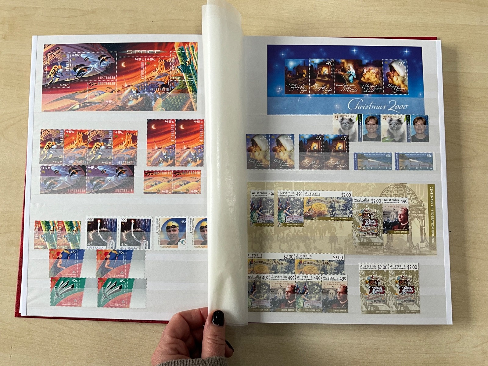 Australia Stamps 2002-2004 MNH Booklets Blocks Sets in 32 sided stock book #SA11