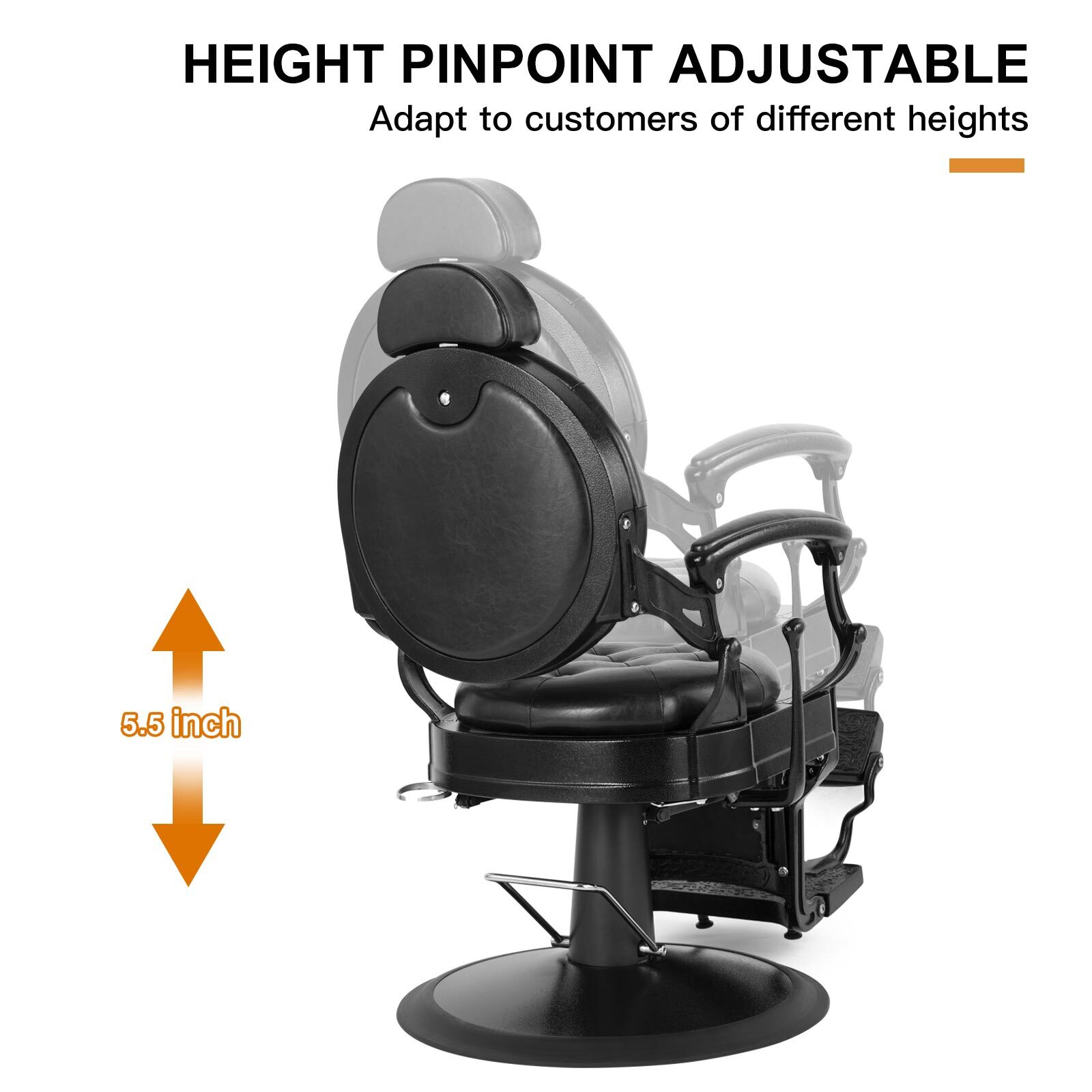 Vintage HeavyDuty Hydraulic Barber Chair All Purpose Recline Beauty SalonStyling