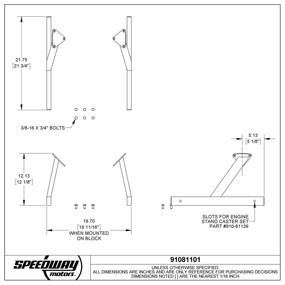 Speedway SBC/BBC Fits Chevy Fits V8 Engine Storage Stand