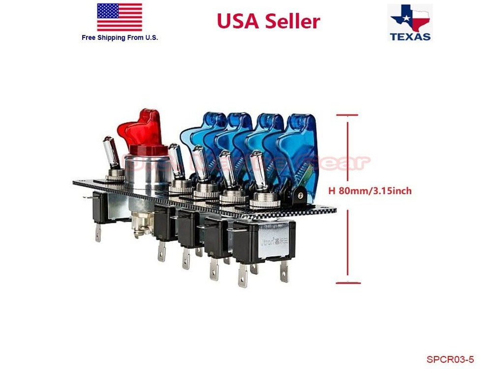 Racing Car 12V Ignition Switch Engine Start Push Button LED Toggle Panel Blue