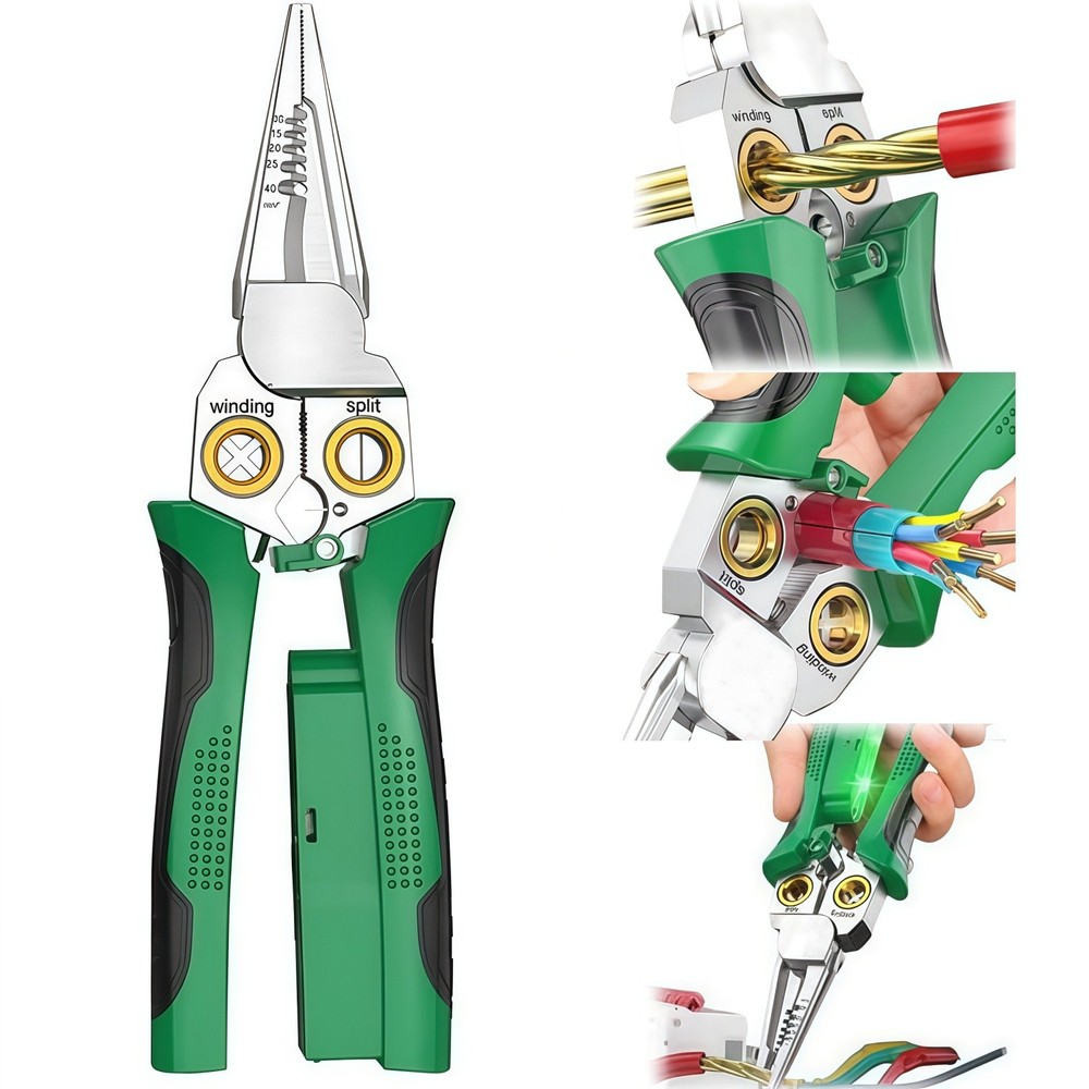 8In1 Wire Stripper Twister for Cutting and Pulling Wires, Cable Scissors,Voltage