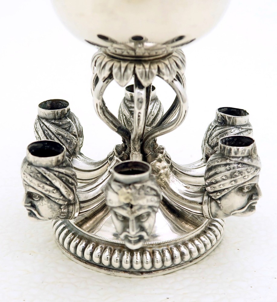 Sweden Solid Silver Server Ottoman Sultan Cigarette urn Christian Hammer 1864