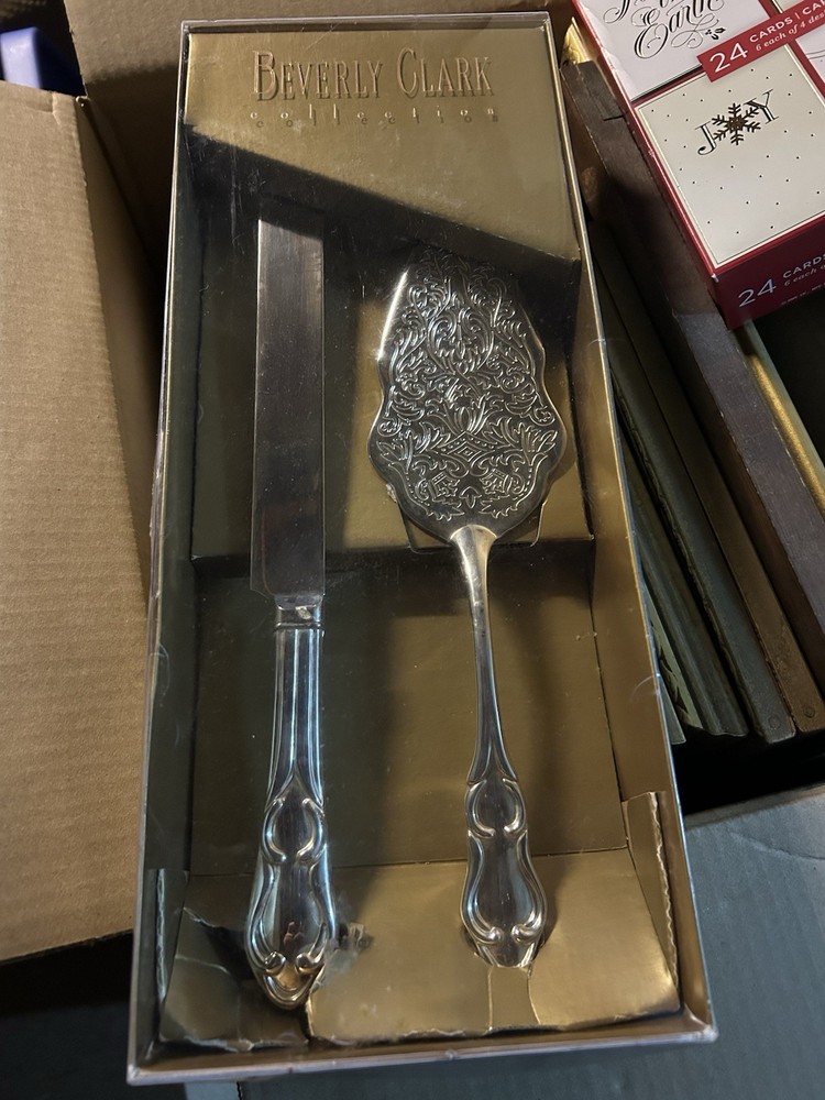 Beverly Clark Collection Silver Plated Wedding Knife Cake Server EUC