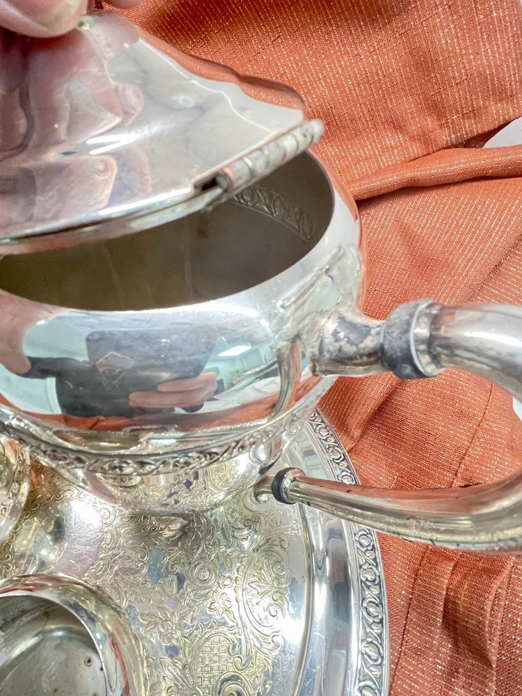 EB Rogers, 2307, Silver over Copper Tea Service