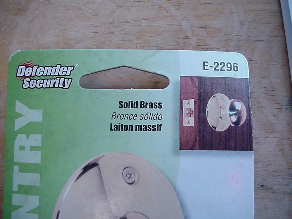 NIB DEFENDER SECURITY SOLID BRASS ENTRY 3 IN BACK PLATE E-2296 NEW ms