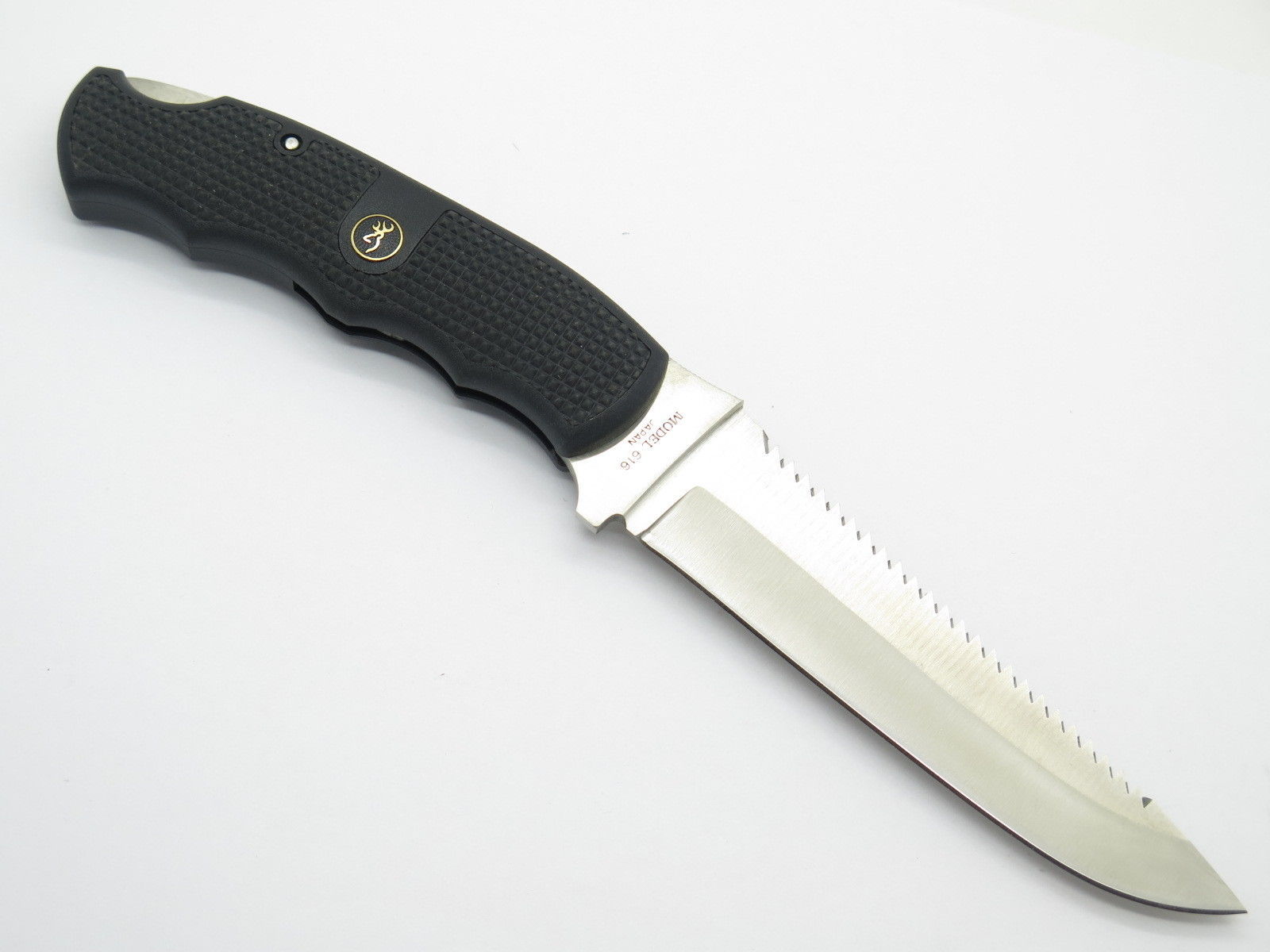 Vtg Browning 616 Seki Japan Swivellok AUS8A Lockback Fixed Saw Hunting Knife