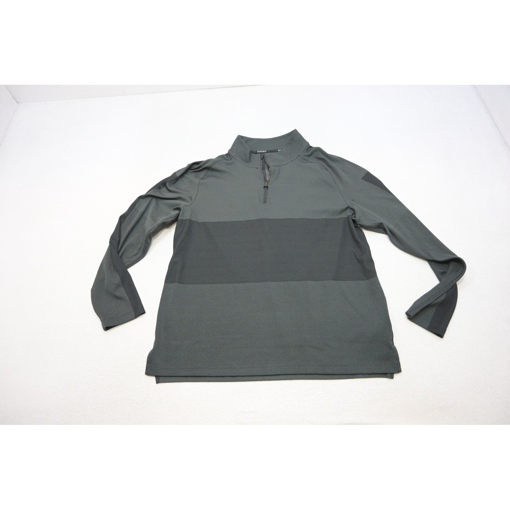 Nike Golf Pullover Jacket Mens Large Grey Black Dri-FIT Quarter Zip Performance