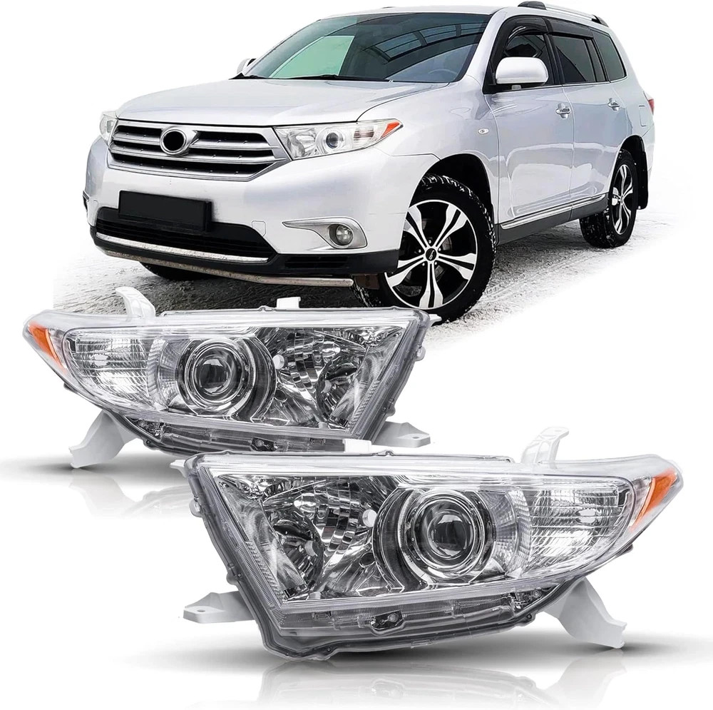 Headlight Assembly Compatible with 2011 2012 2013 Toyota Highlander Headlamp Pai