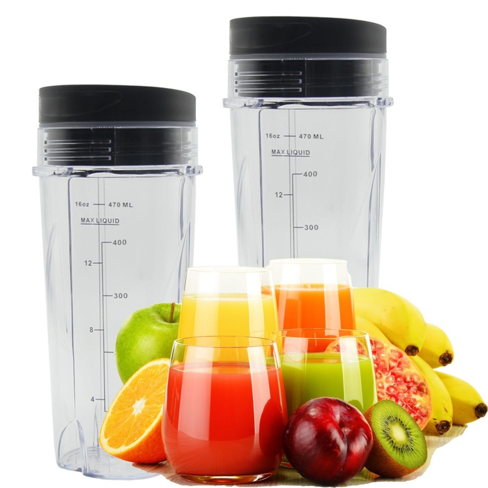 16oz Replacement Cups for Ninja QB3001SS, Replacement 16oz Blender Cup Compat...
