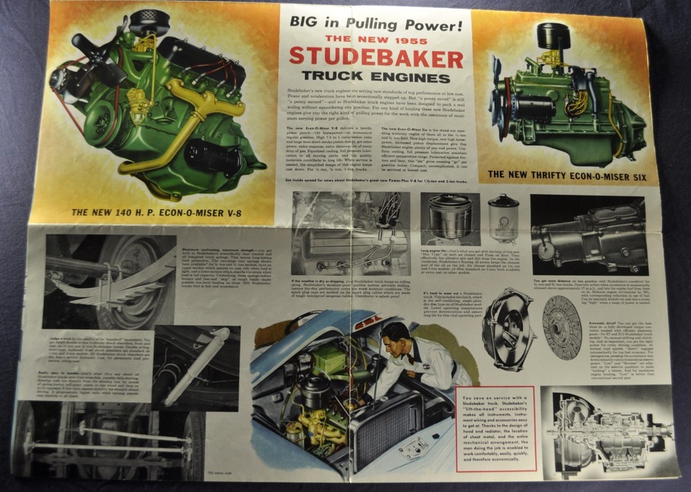 1955 Studebaker Truck Brochure Folder Pickup Stake Delivery Van Nice Original 55
