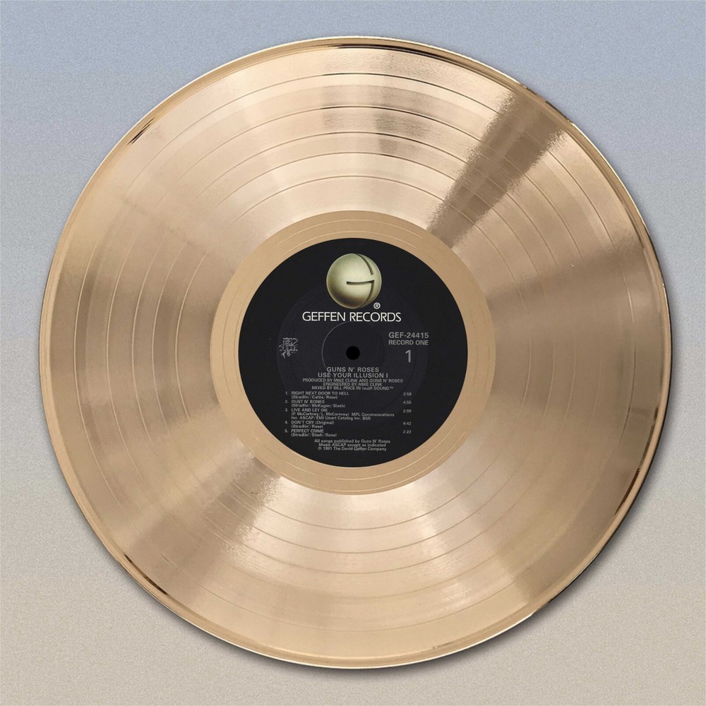 Gun's N Roses "Use Your Illusion"  Gold LP Record wall art