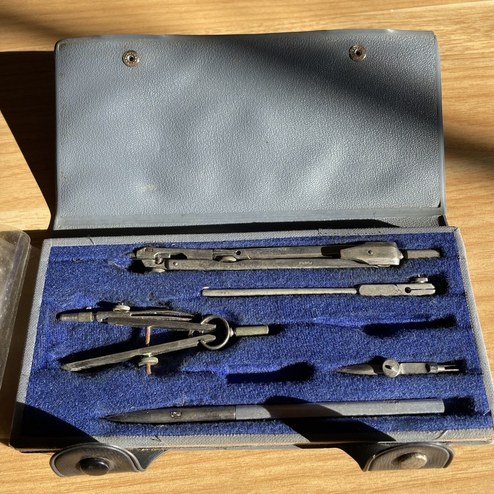 Vintage Technical Drawing Draughtsman Set in Original Case
