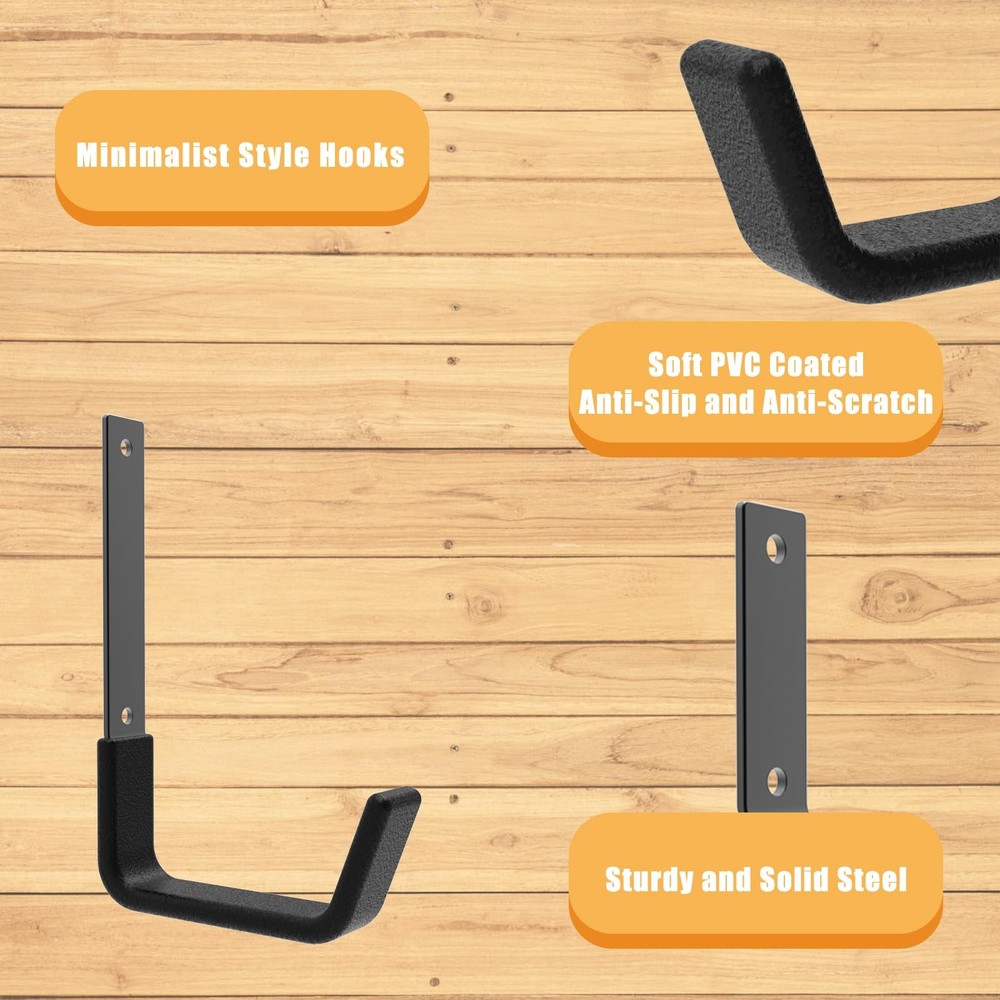 Heavy Duty Utility Hooks for Wall Mount, Garage Wall Hooks, Multi-Use Hose, B...