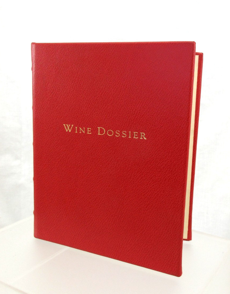 Wine Dossier Leather Hardcover 6 Ring Binder Graphic Image Red