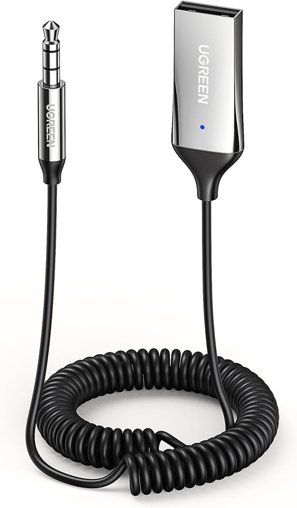 UGREEN Aux to Bluetooth 6.0 Adapter 3.5Mm Bluetooth Receiver for Car USB 2.0