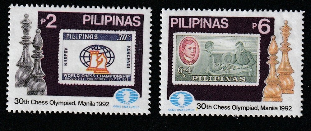 Philippines    1992   Sc # 2152-53   Chess    MNH    OG
