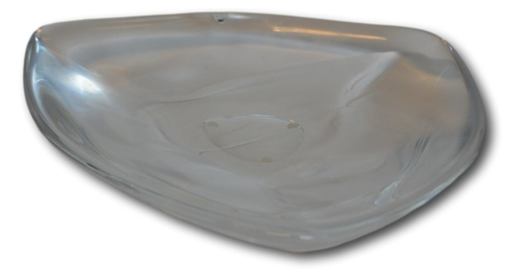 Orrefors Sweden Crystal Triangular Serving Bowl