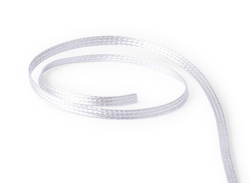 ACERBRAID Flat Braided Silver Plated Copper Wire for Electrical