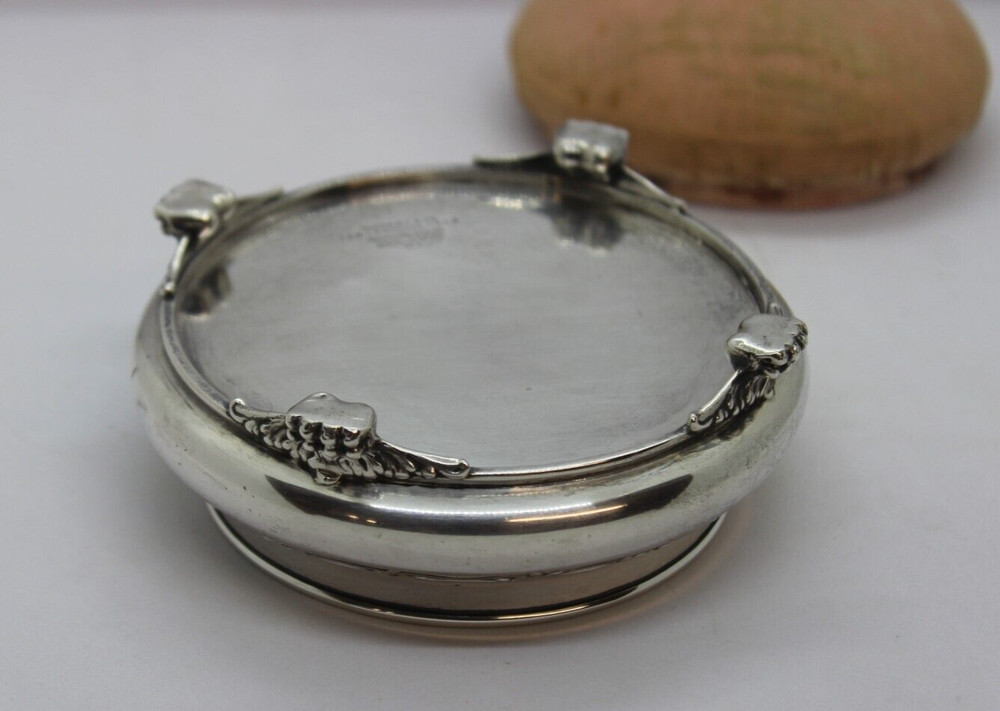 Tiffany & Co 3" Blush & Silver Solid Powder Box 12809 c.1896 (142g)