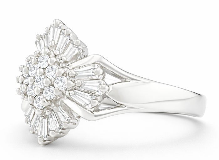 LAB CREATED 2.45 Cts WHITE SAPPHIRE RING SOLID .925 SILVER - New With Tag