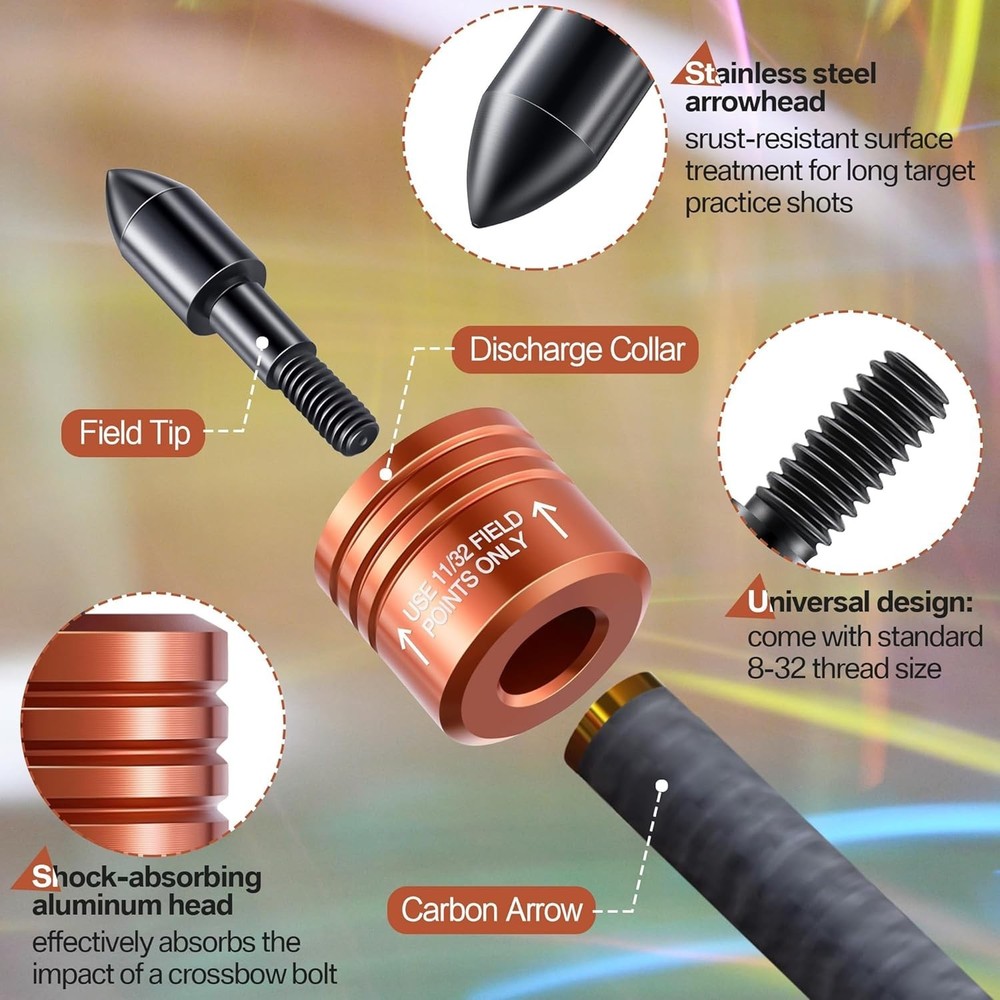 Versatile 2-Pack Crossbow Decocking Tips for All Bow Types - Easy Bolt Release