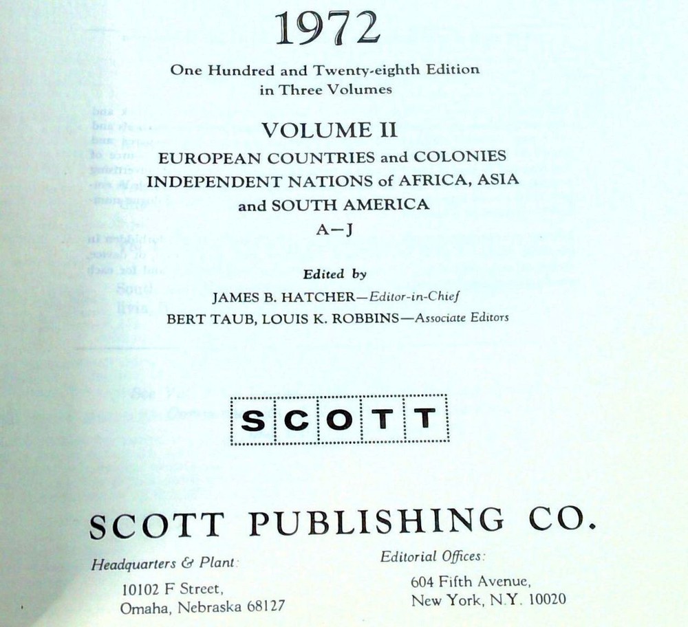 Scott Standard Postage Stamp Catalogue 1972 3 Volumes Encyclopedia Philately