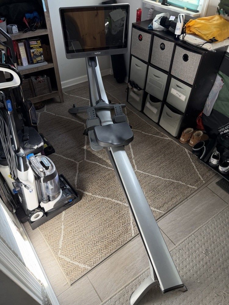 Hydrow Origin Rowing Machine Touchscreen Adjustable Seat Magnetic Gray