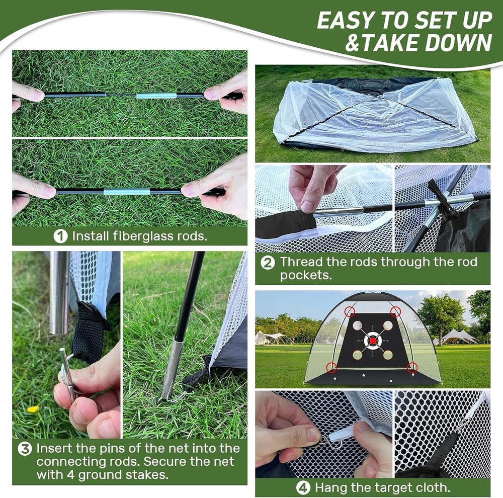 Golf Practice Net & Accessories Set - Perfect Gift for Men & Beginners Alike