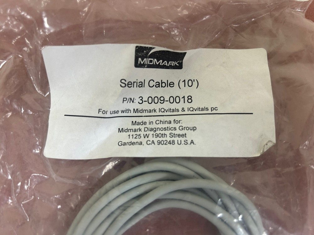 Midmark Serial Cable (10’) 3-009-0018