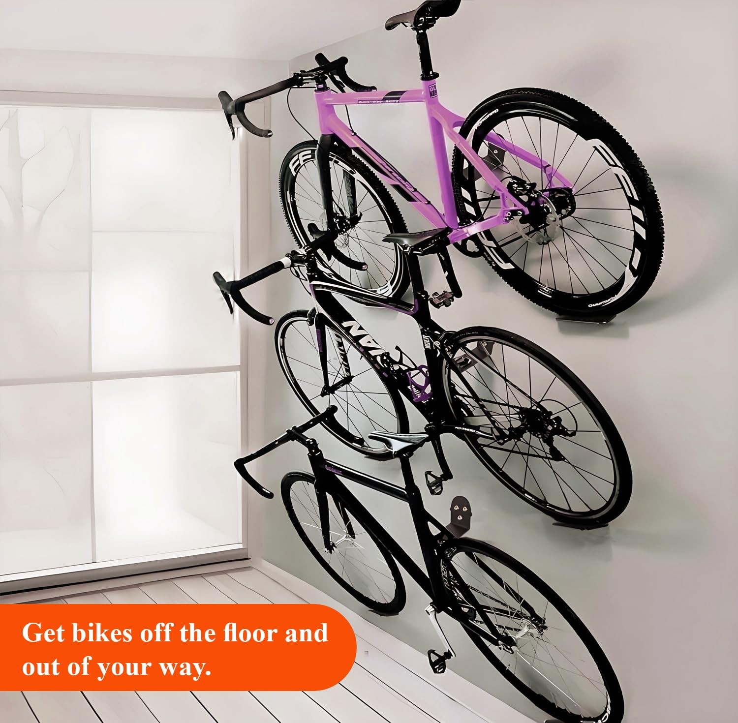 Bike Pedal Hanger Wall Mount,Heavy Duty Horizontal Bike Rack for Garage Wall