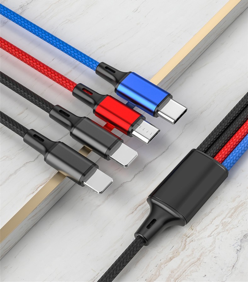 4 in 1 Multi USB Charging Cable Fast Charger Cord Type C Micro USB for Samsung